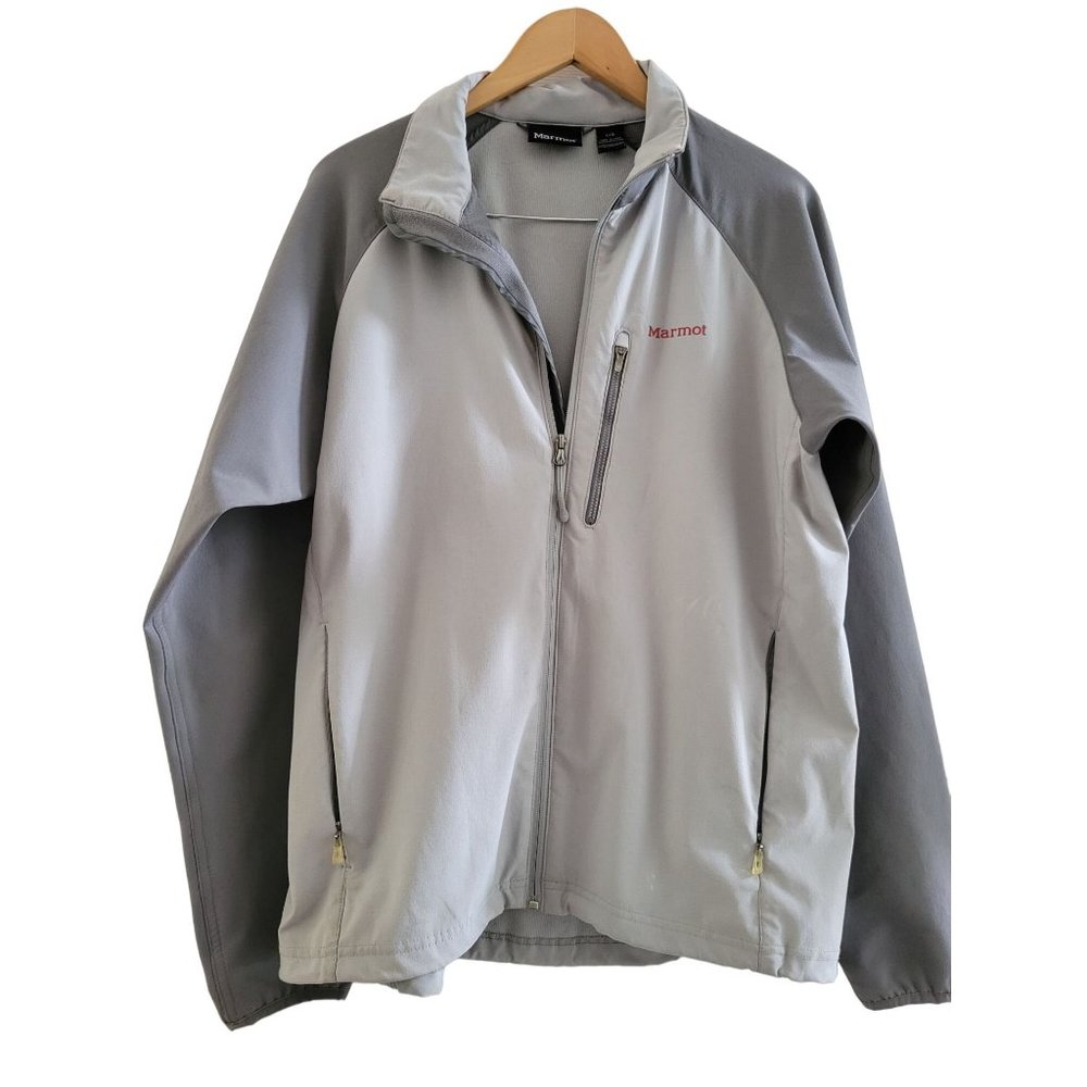 Marmot Mens Gray Windbreaker full zip Jacket Size XL Gorpcore Hiking